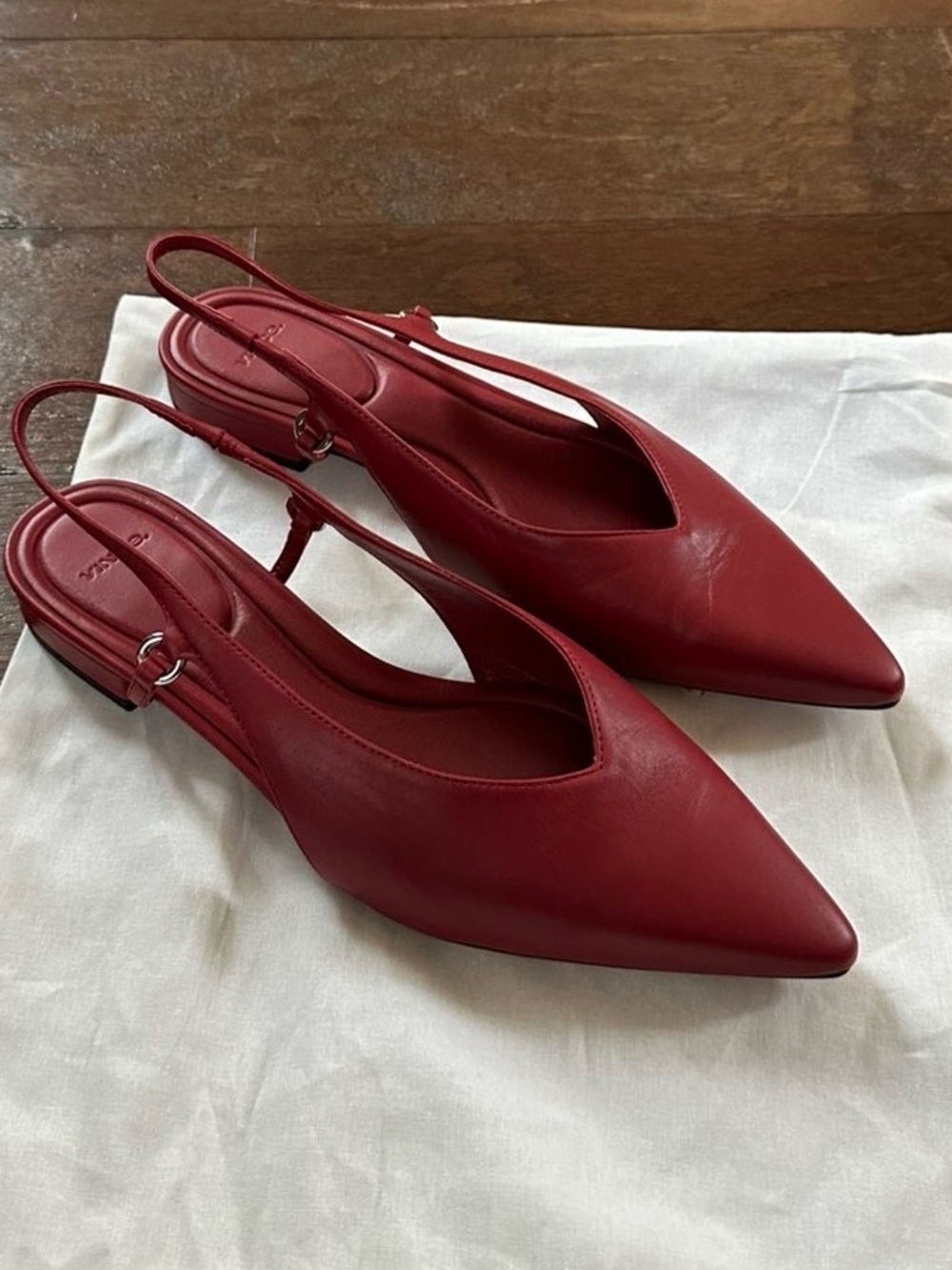 Vince Ines Slingback Pointed Toe Flat size 7.5-Red-New - Picture 5 of 9